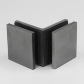 Frameless Shower Glass - BRACKET SQUARE - GLASS TO GLASS - 90 Degrees - BRUSHED GUNMETAL